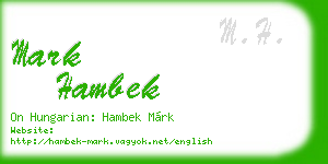 mark hambek business card